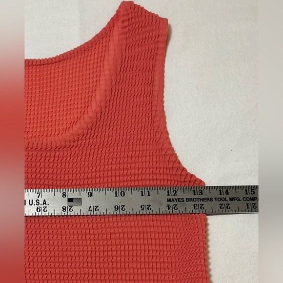 Babette Crinkle Sheer Tank Top Coral/Orange Size Medium EUC - Picture 6 of 9